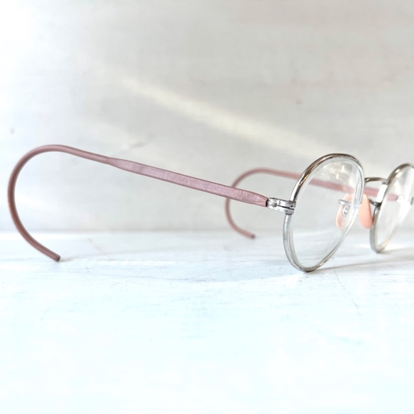 Antique Larry Davis Metal Round Eyeglasses w Sunglasses Clip On Near Sighted Rx - Picture 3 of 16